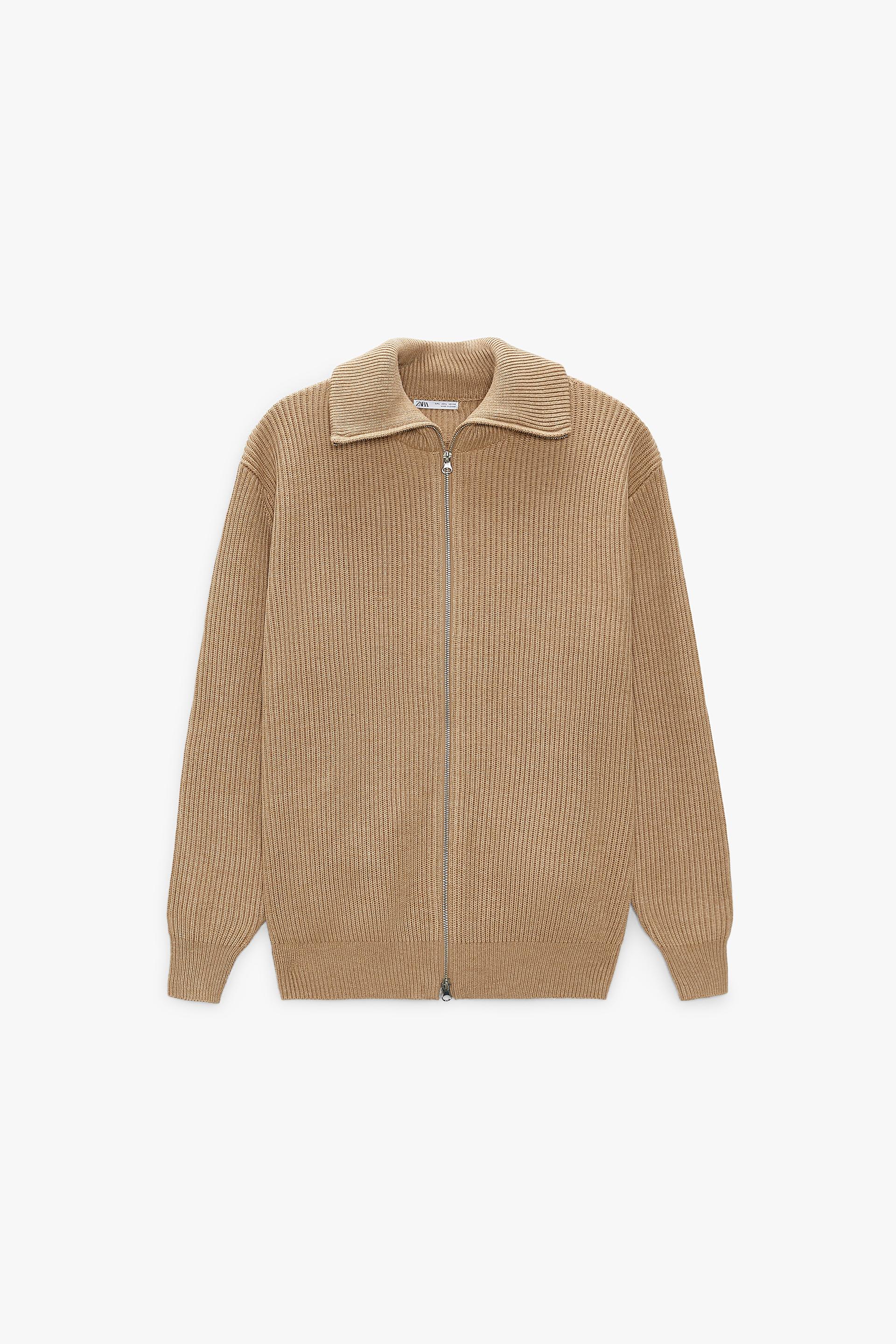zara zip cardigan