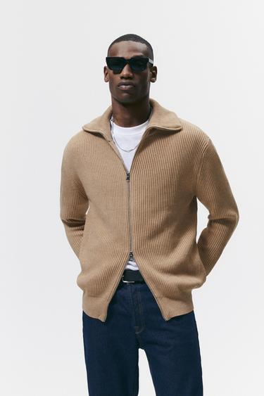 zara zip cardigan