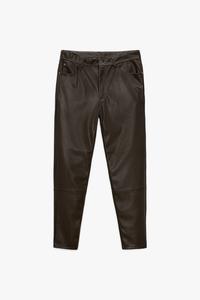 FAUX LEATHER TROUSERS - Light green 