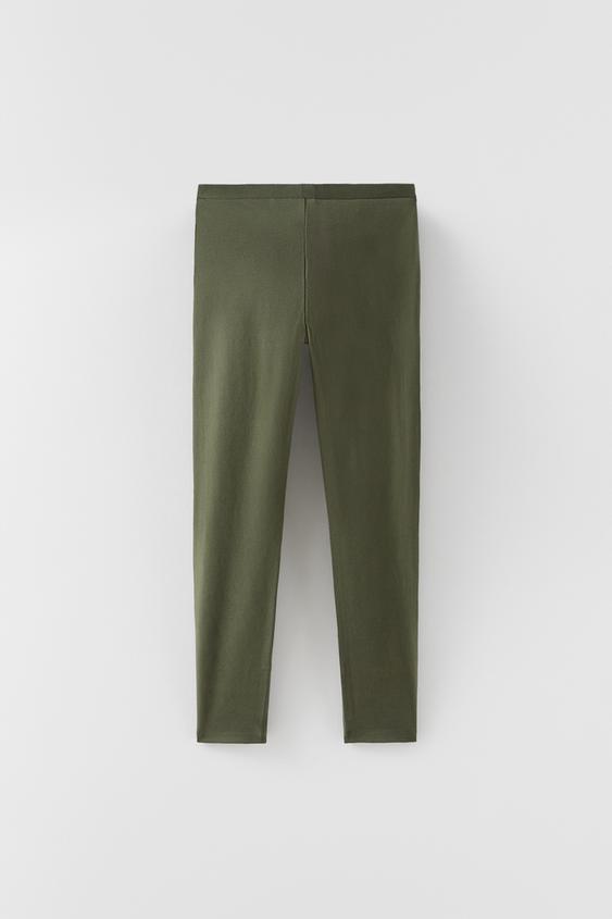BASIC PLAIN LEGGINGS - Khaki | ZARA 