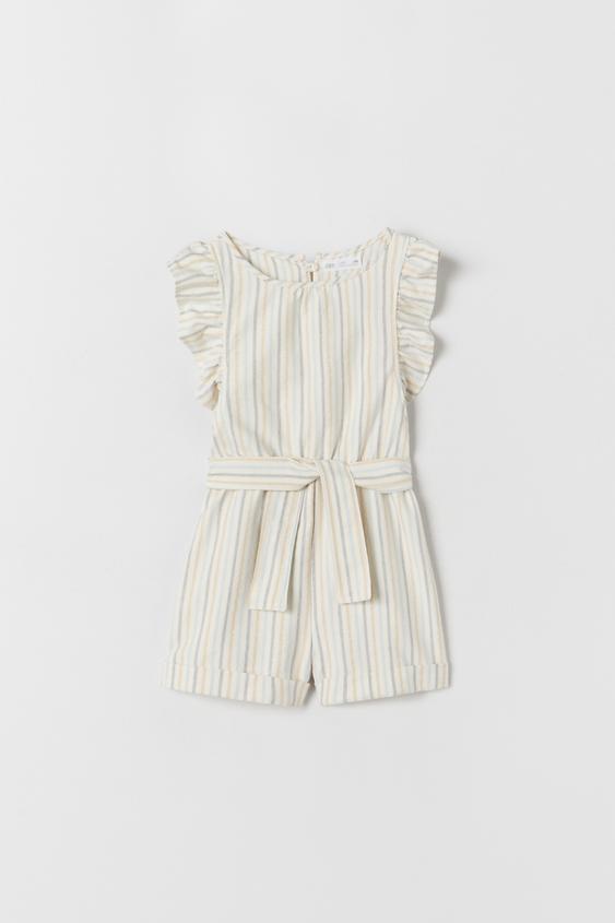 RUFFLED JUMPSUIT WITH SHINY STRIPES 