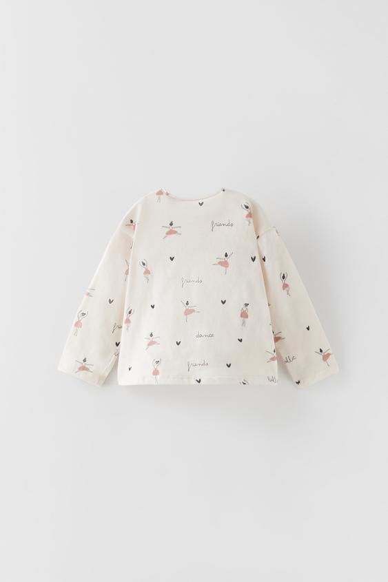 BALLERINA T-SHIRT WITH TULLE APPLIQUÉ 