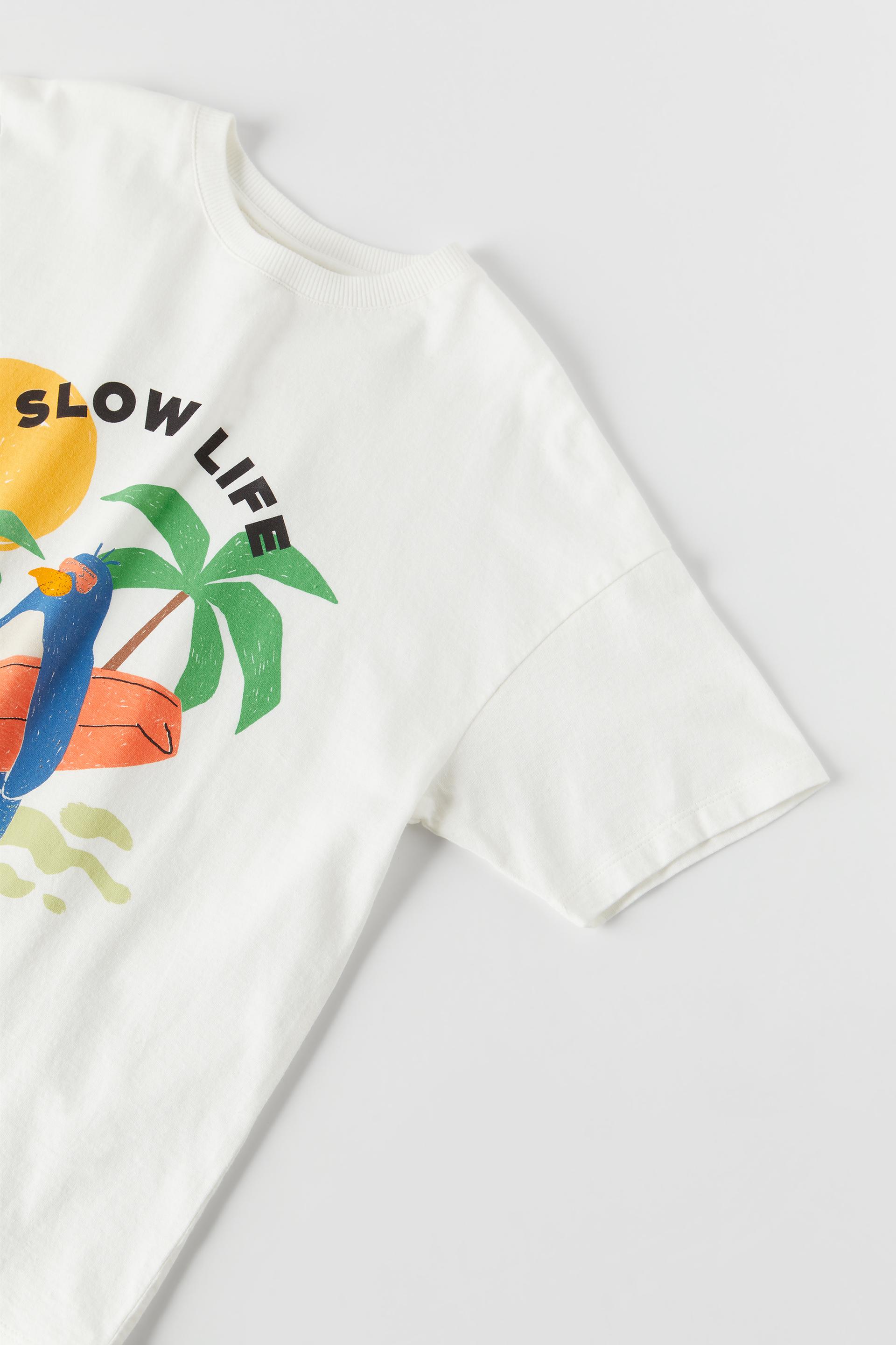 PENGUIN SURF T-SHIRT - Ecru | ZARA 