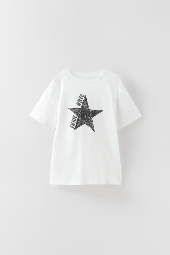 PRINTED T-SHIRT - White | ZARA New Zealand