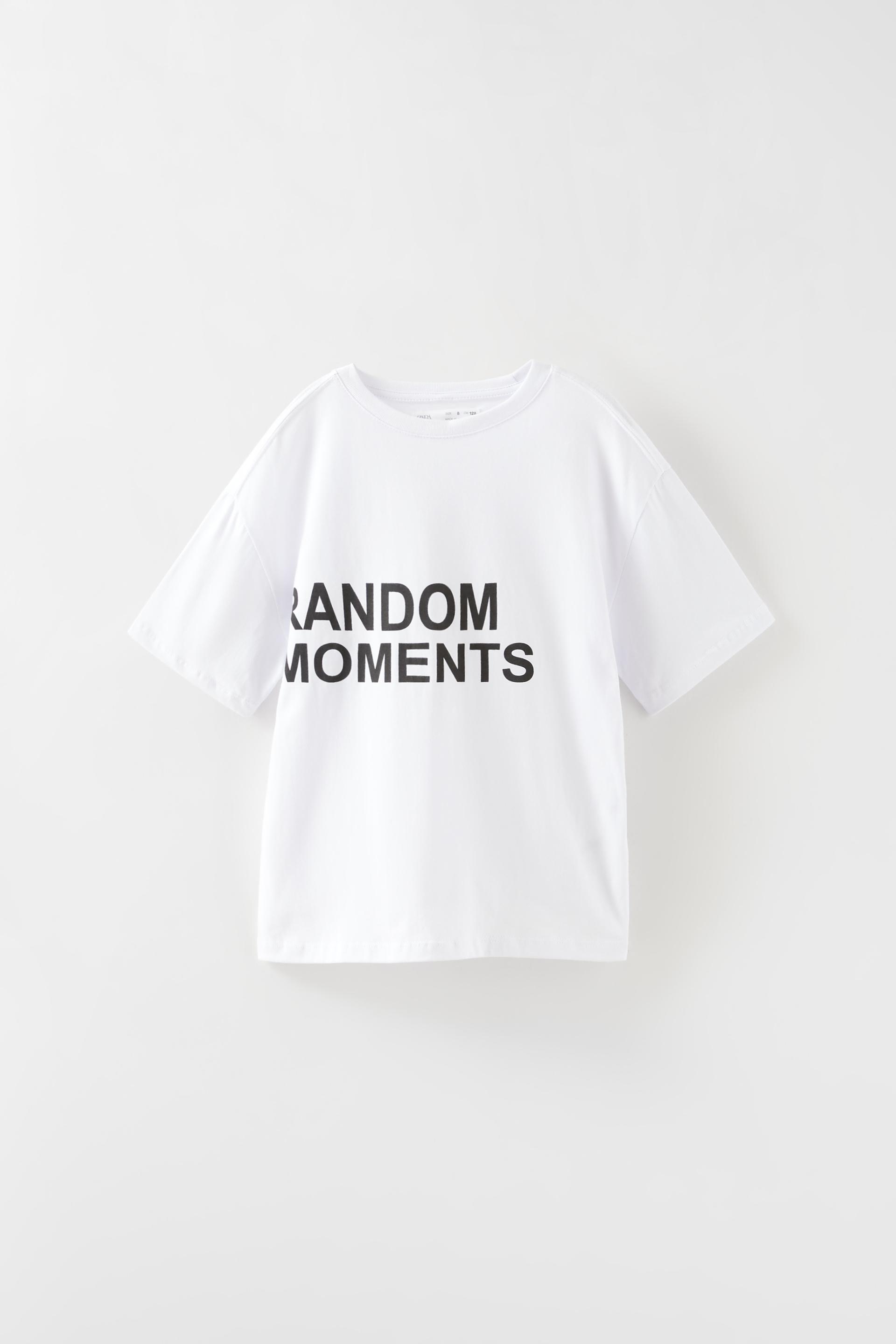 LONGLINE SLOGAN T-SHIRT - White | ZARA 