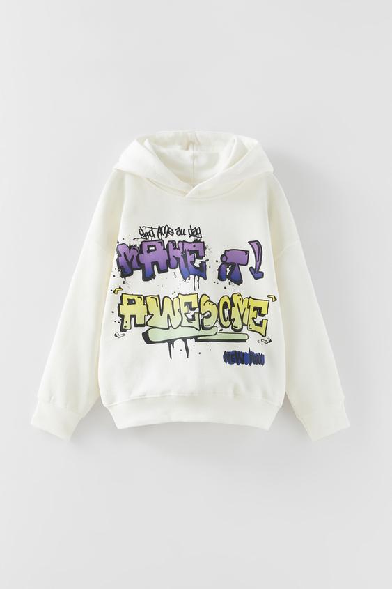 SUDADERA NEW YORK GRAFFITI - Blanco | ZARA Chile