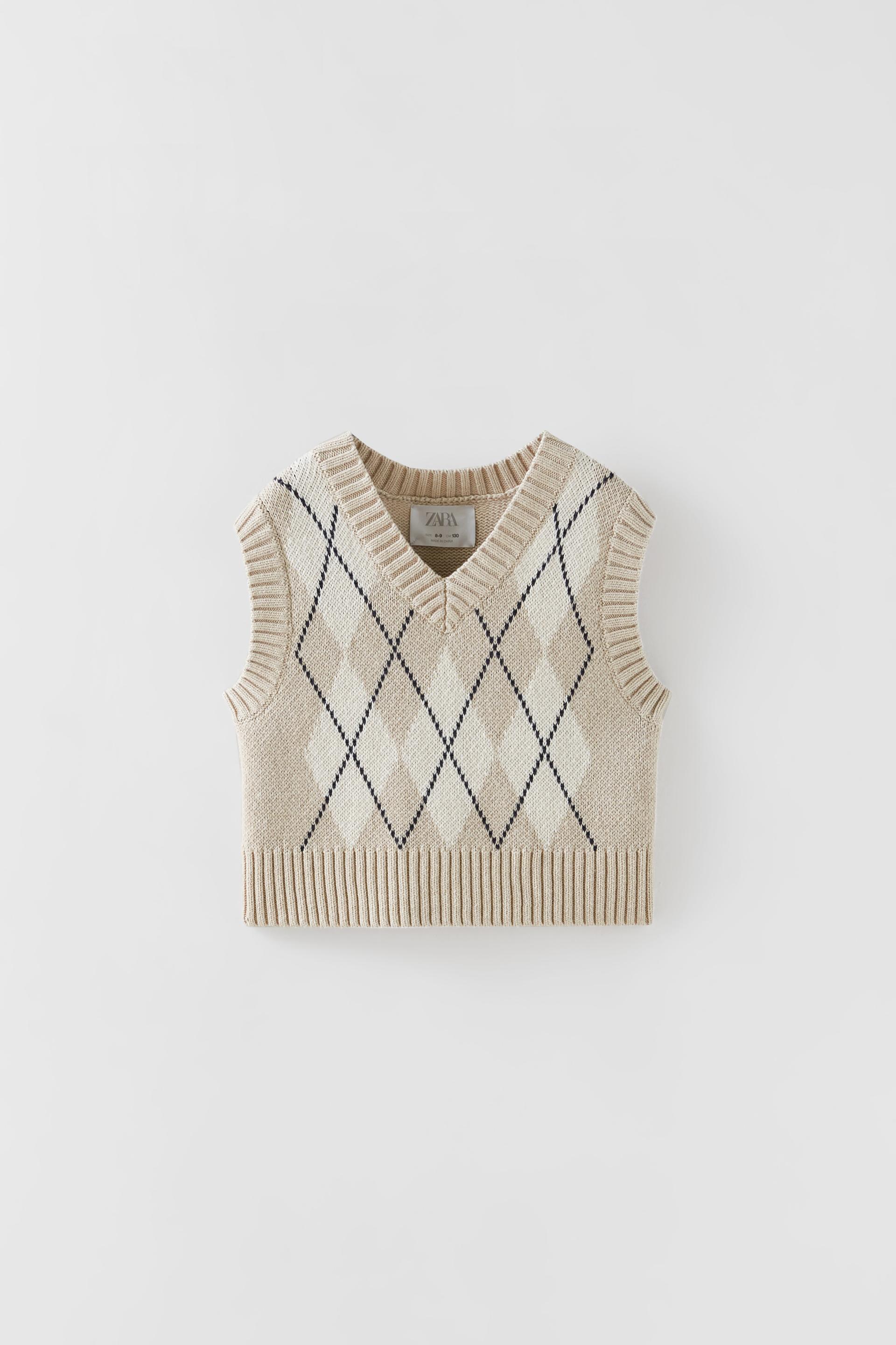 zara argyle knit vest