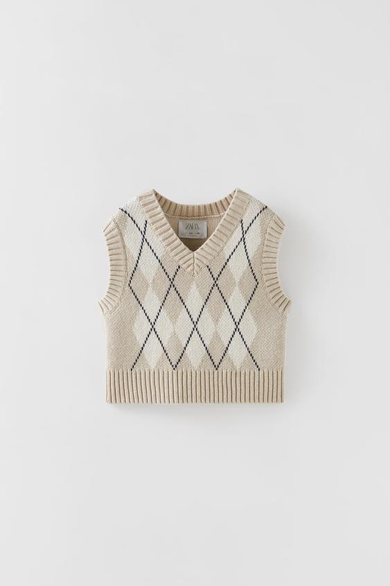 argyle sweater vest zara