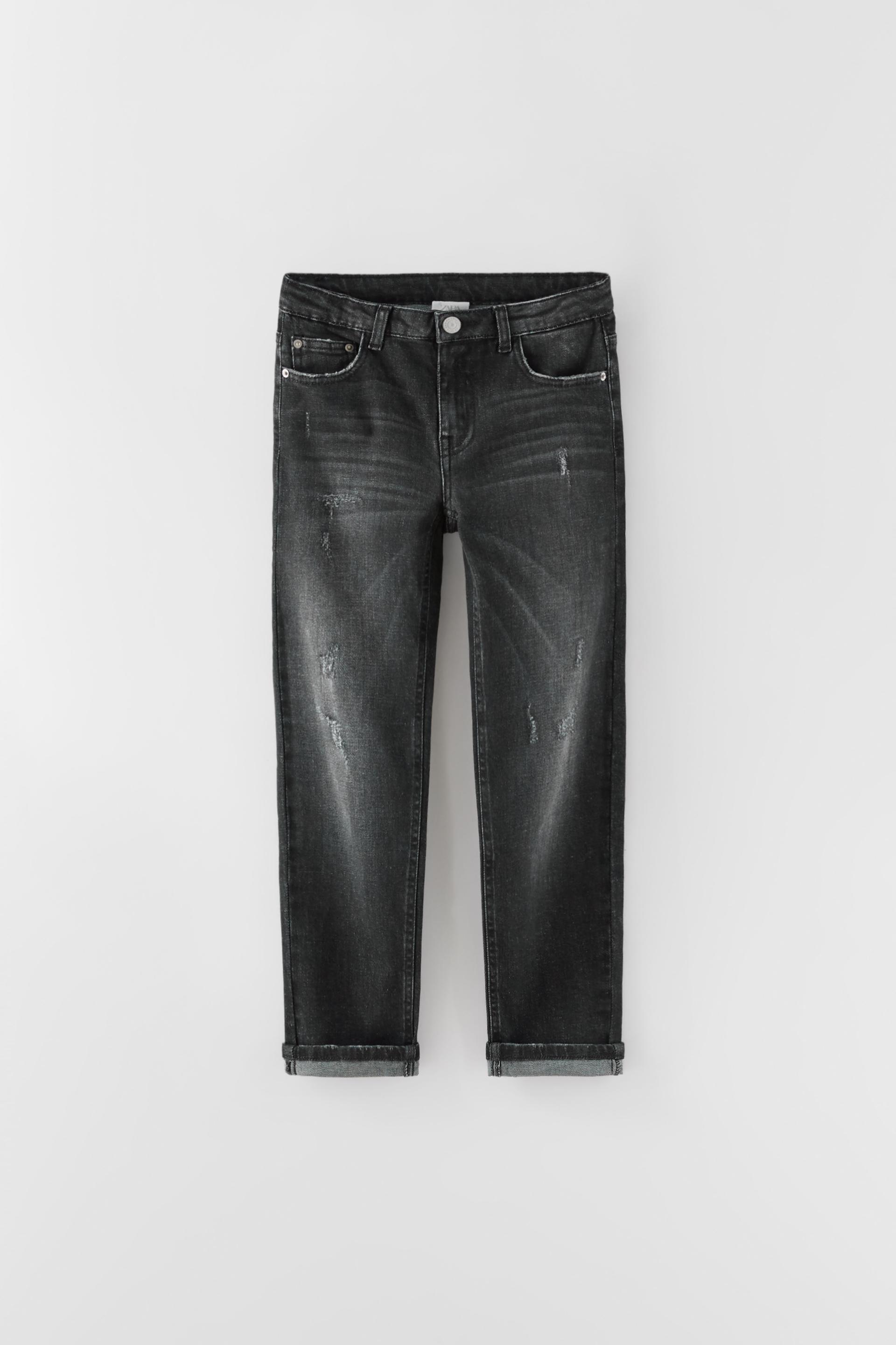 RIPPED SLOUCHY JEANS - Black | ZARA 