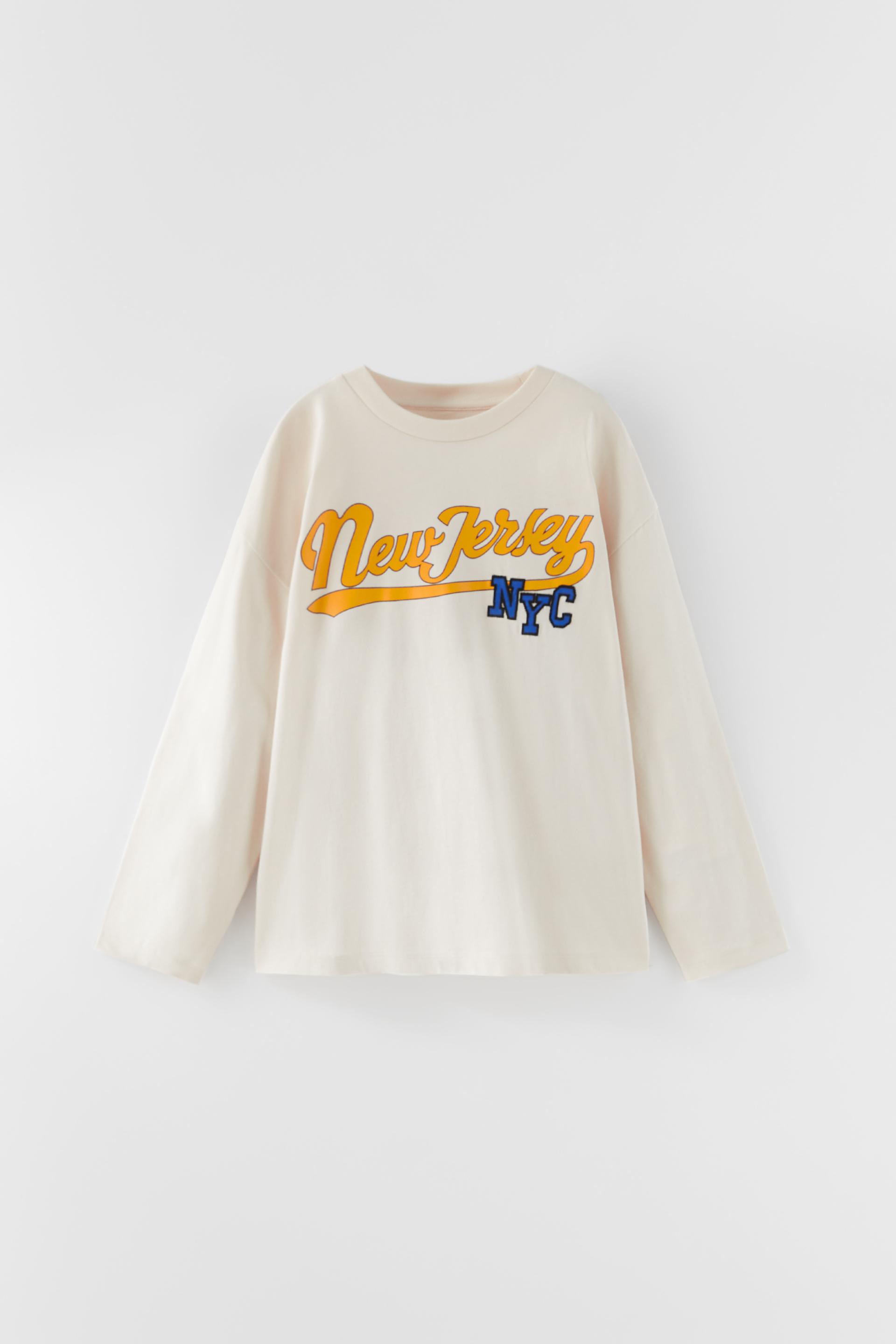 NEW JERSEY EMBROIDERED T-SHIRT - Ecru | ZARA Australia