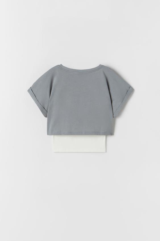 CONTRAST T-SHIRT - Blue | ZARA Australia