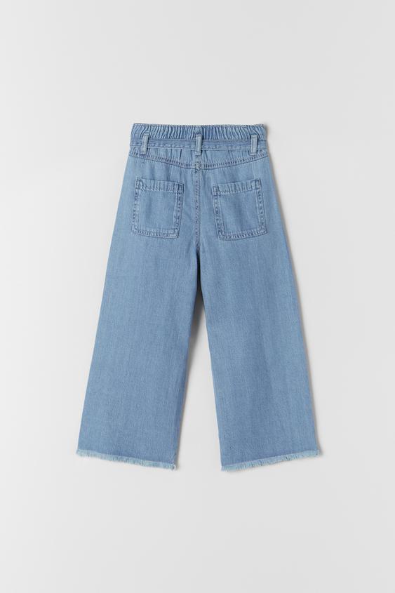 PAPERBAG PALAZZO JEANS - Blue | ZARA New Zealand