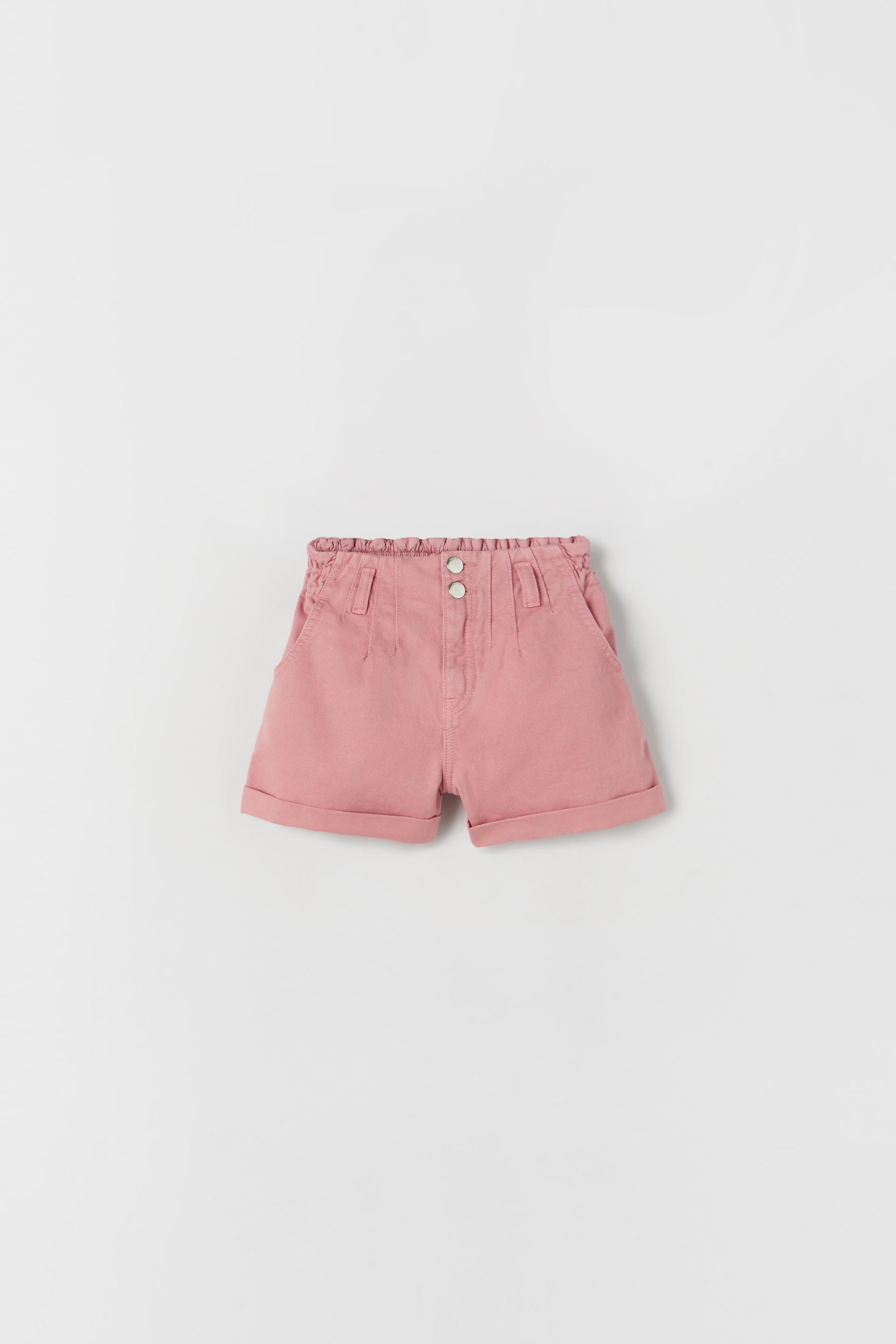 DENIM BERMUDA SHORTS WITH DARTS - Strawberry | ZARA Australia