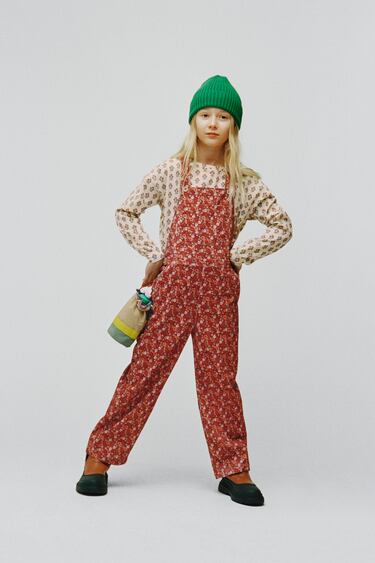 NEEDLECORD FLORAL DUNGAREES