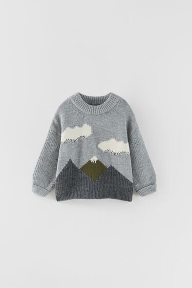 KNIT SWEATER WITH LANDSCAPE DESIGN