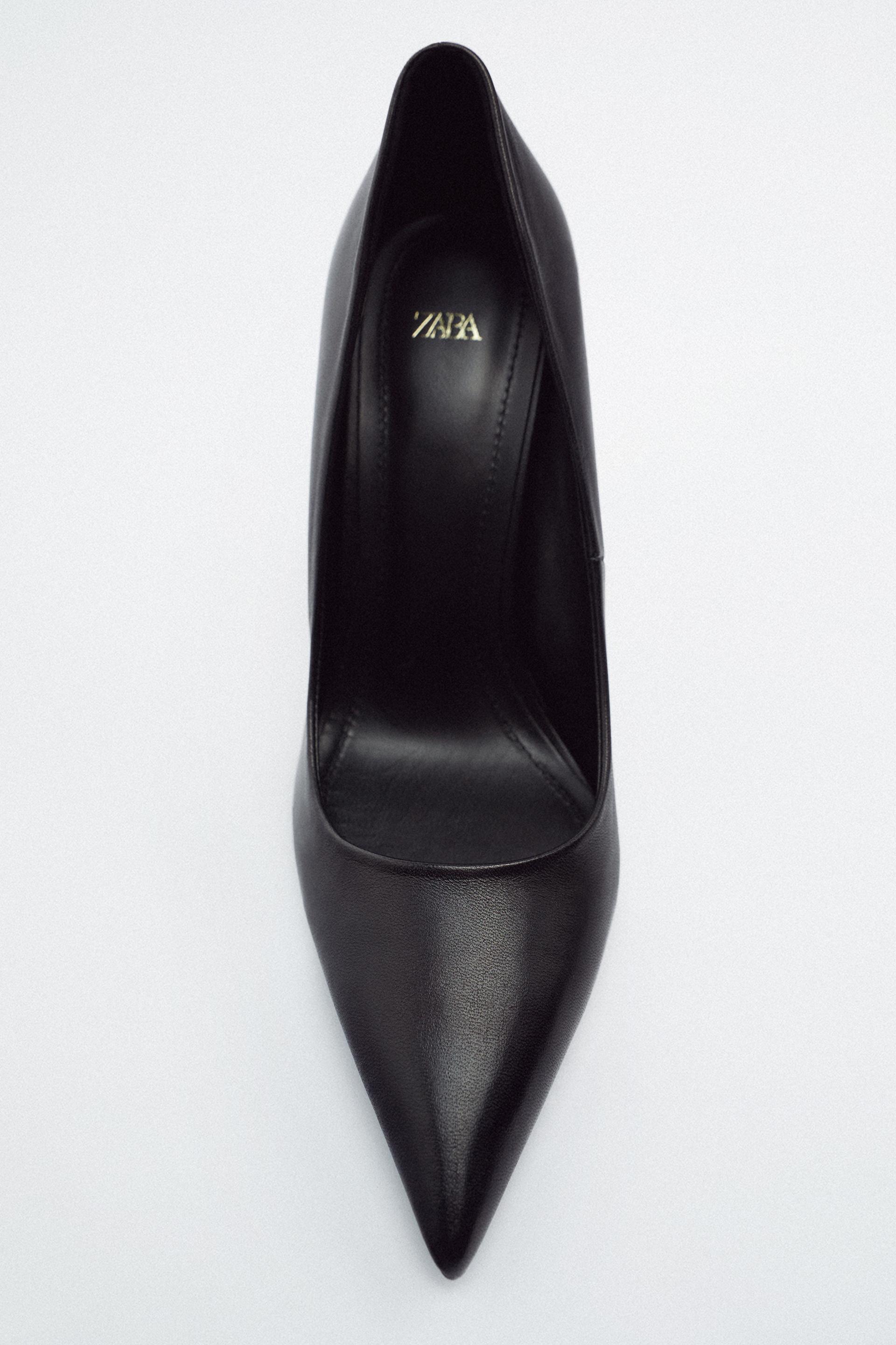 LEATHER HIGH-HEEL SHOES - Black | ZARA