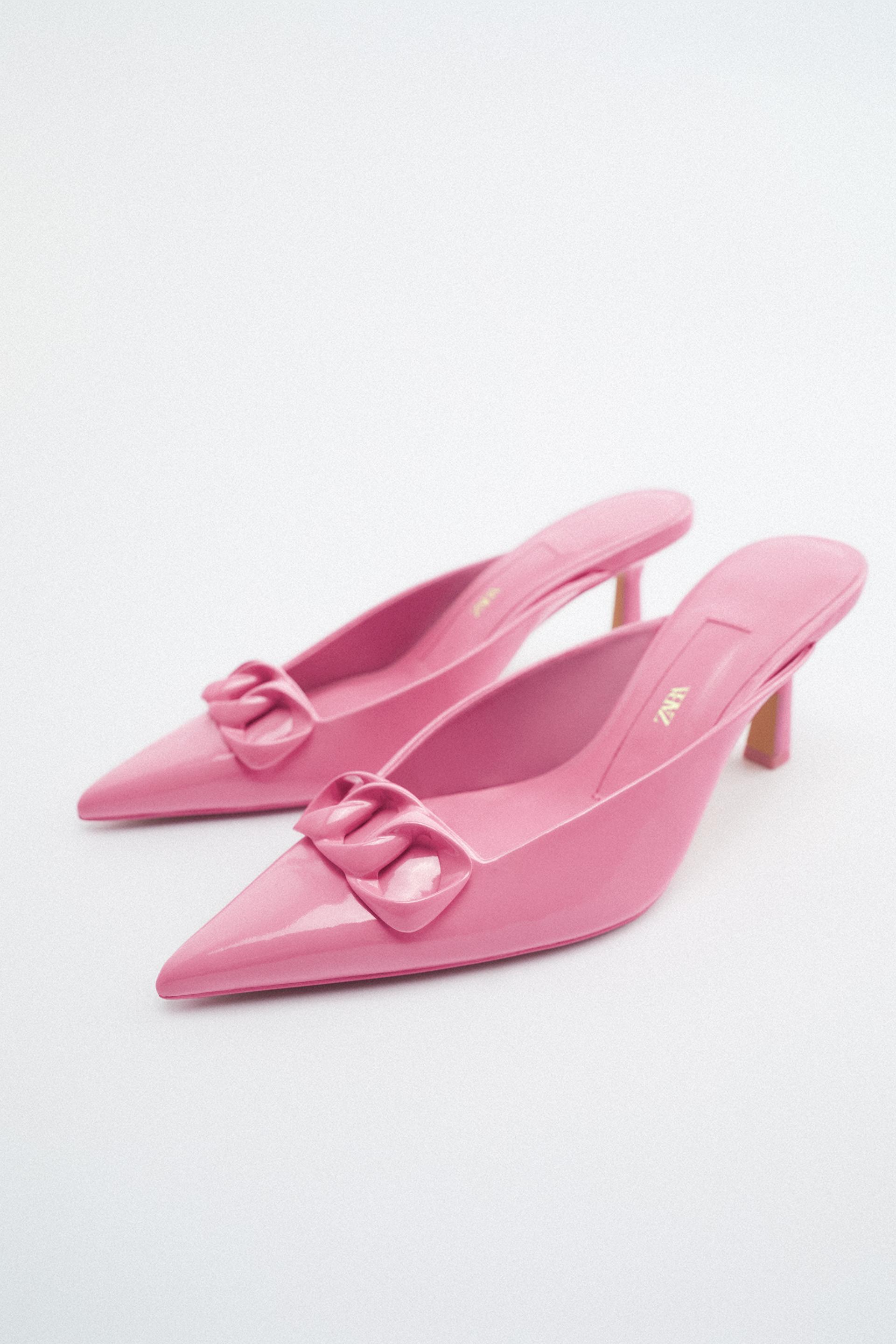 MULE TACÓN ALTO RASO FLOR - Rosa | ZARA España