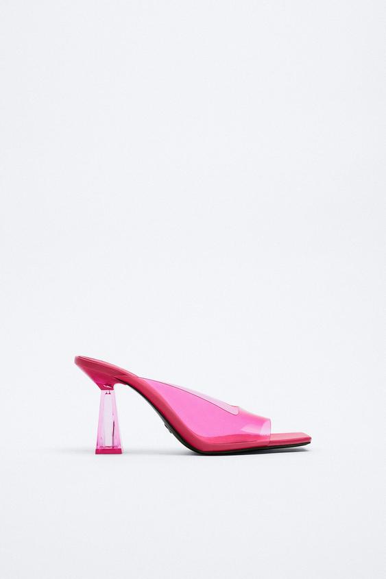 SANDALIA TACÓN VINILO - Fucsia | ZARA México