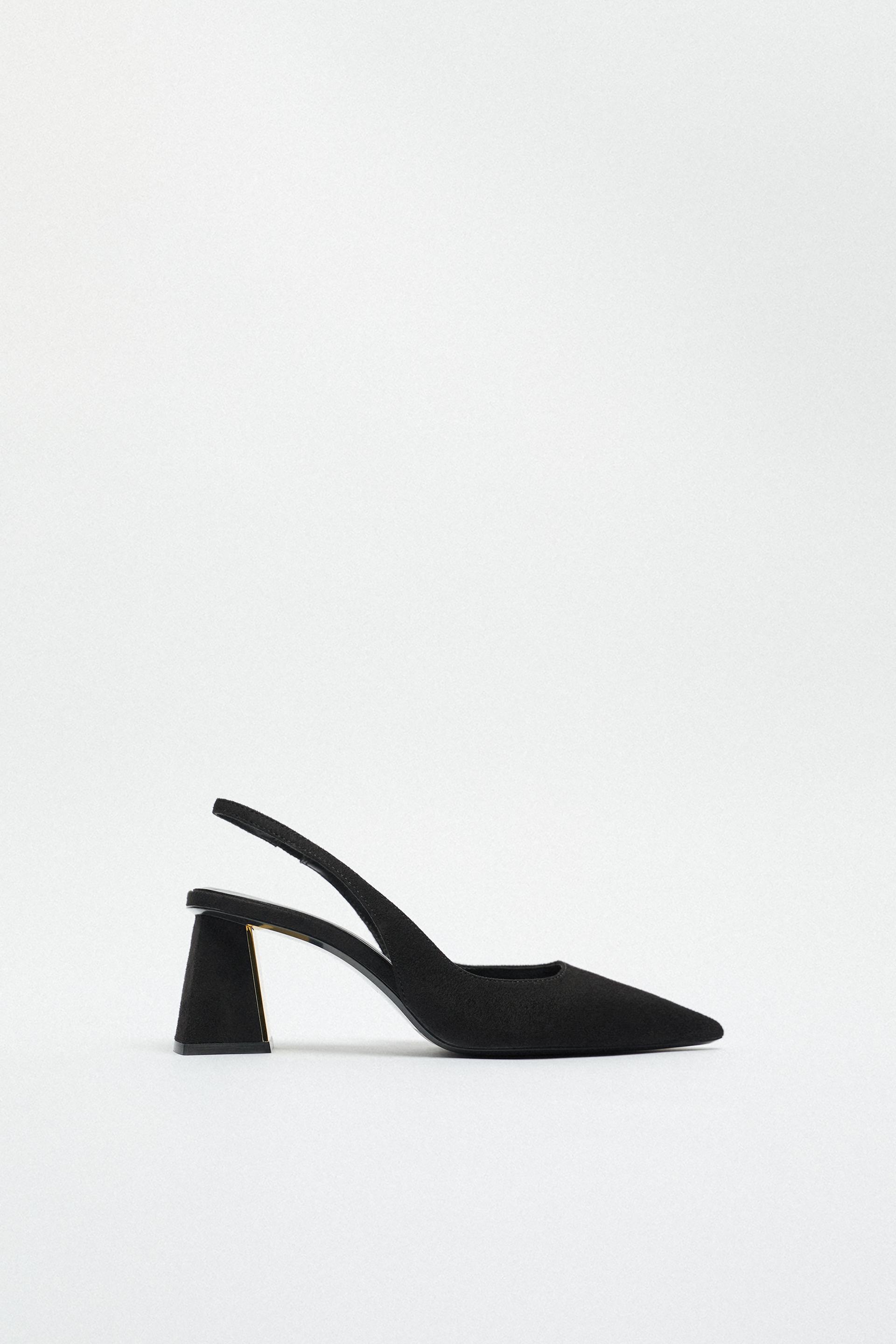 BLOCK HEEL SLINGBACK SHOES - Black 