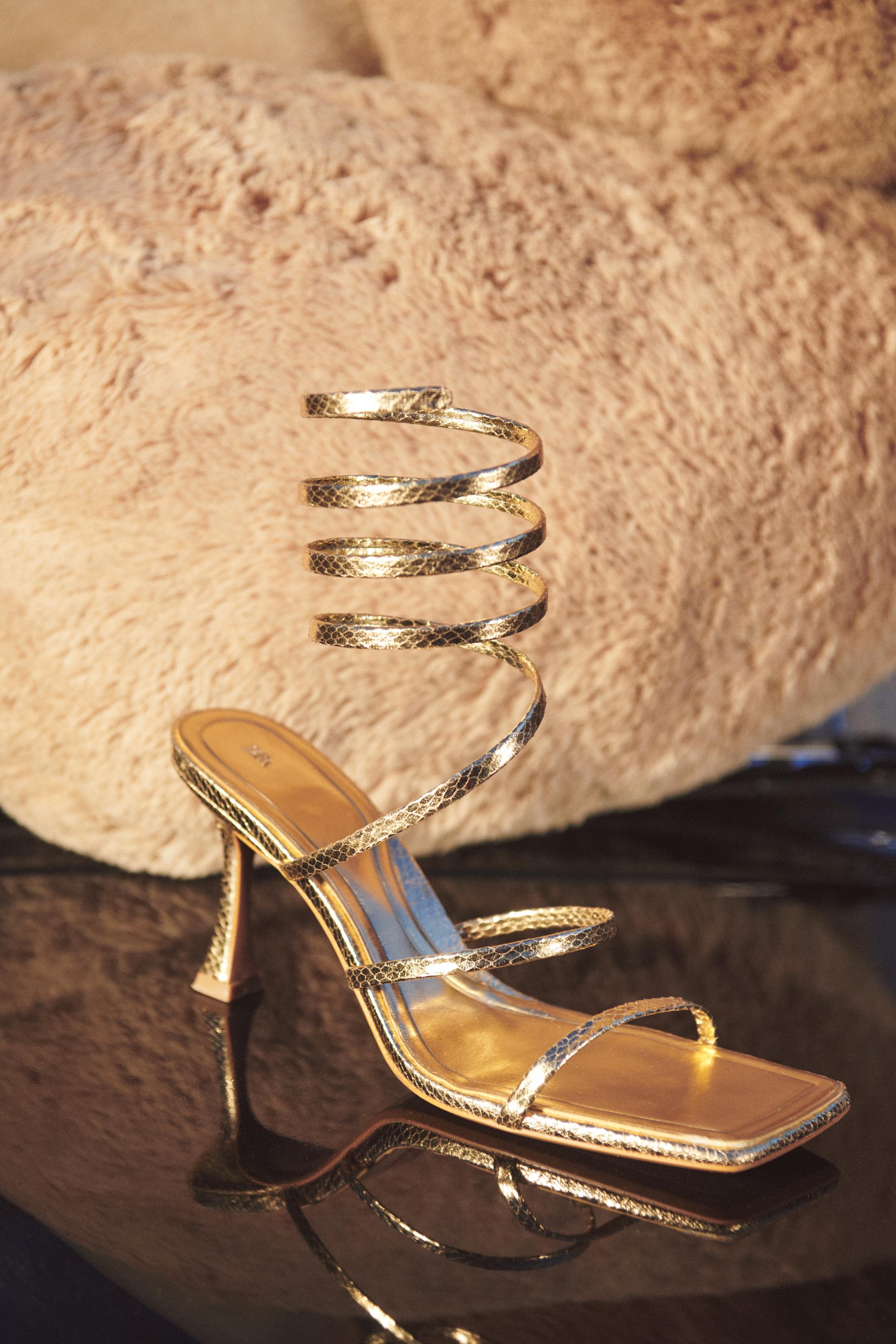 gold platform heels zara
