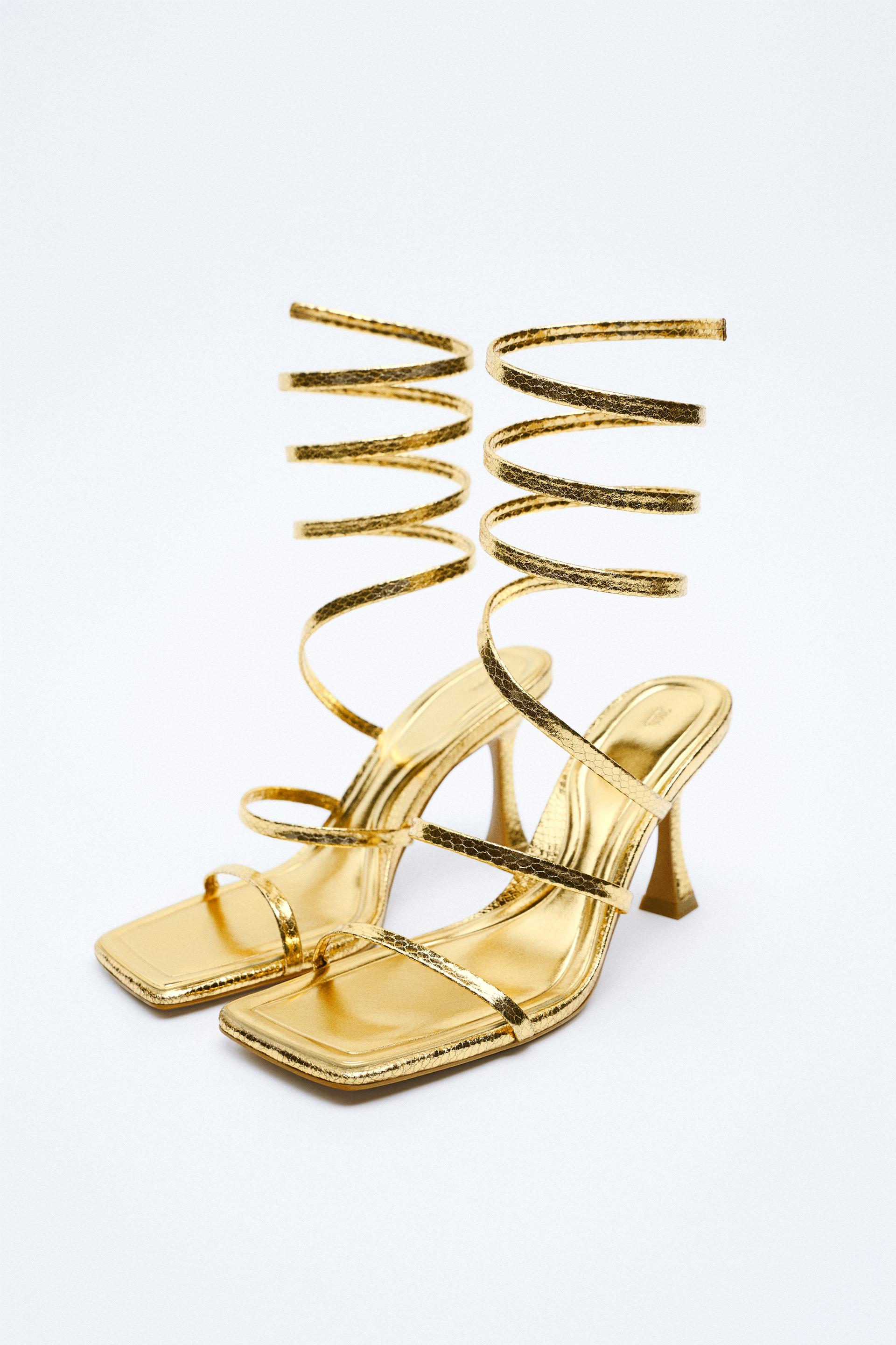 Heeled Spiral Sandals Gold Zara South Africa Heeled Spiral Sandals Gold Zara South Africa