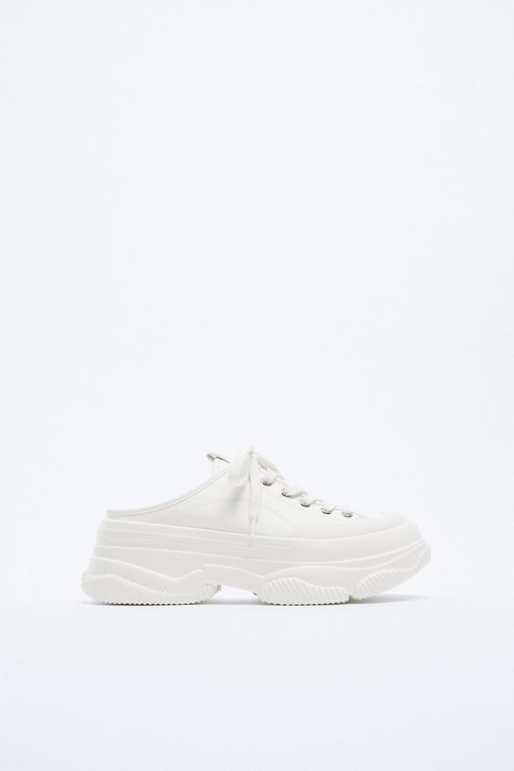 FLAT SLINGBACK SHOES - White | ZARA 