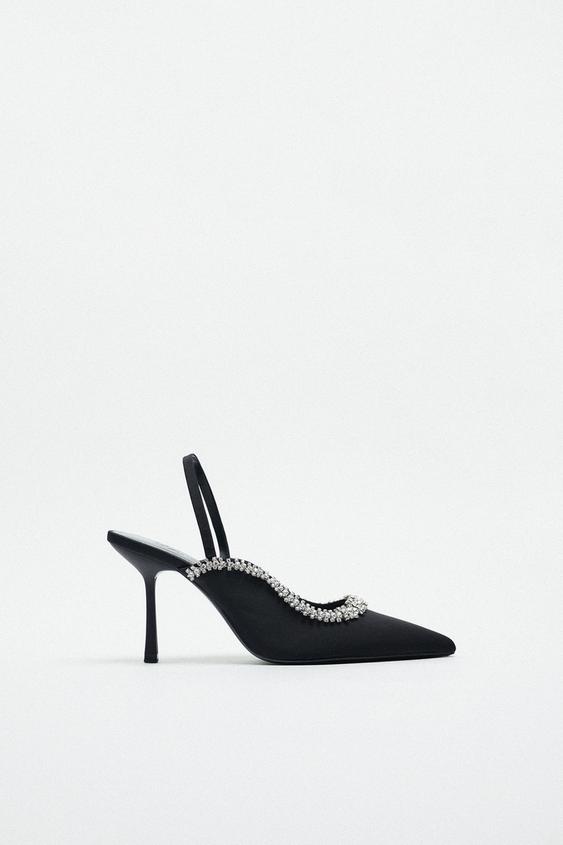 MULE TACÓN BRILLOS - Negro | ZARA Chile
