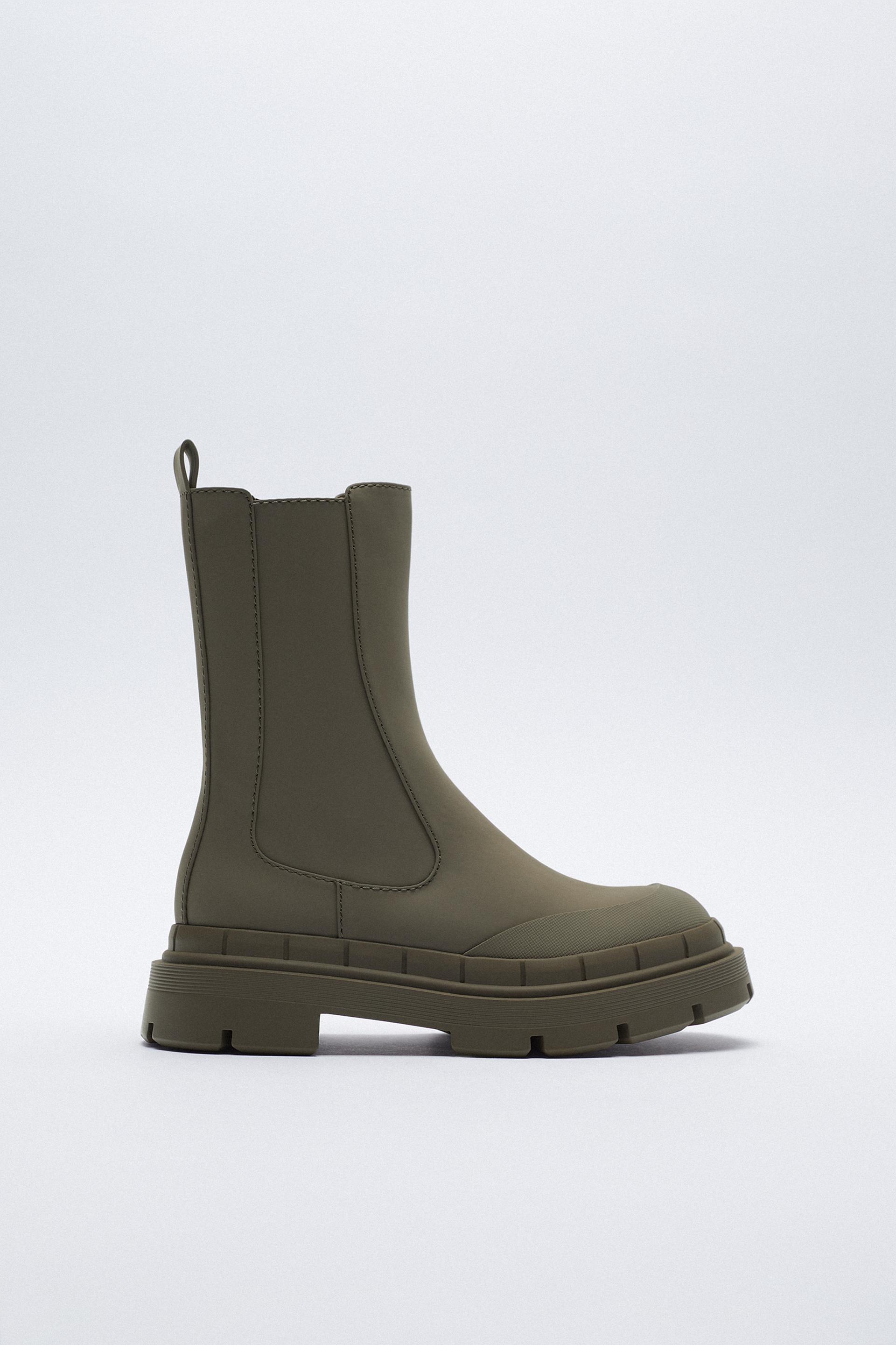 BOTÍN PLANO ENGOMADO - Verde Caqui | ZARA Chile