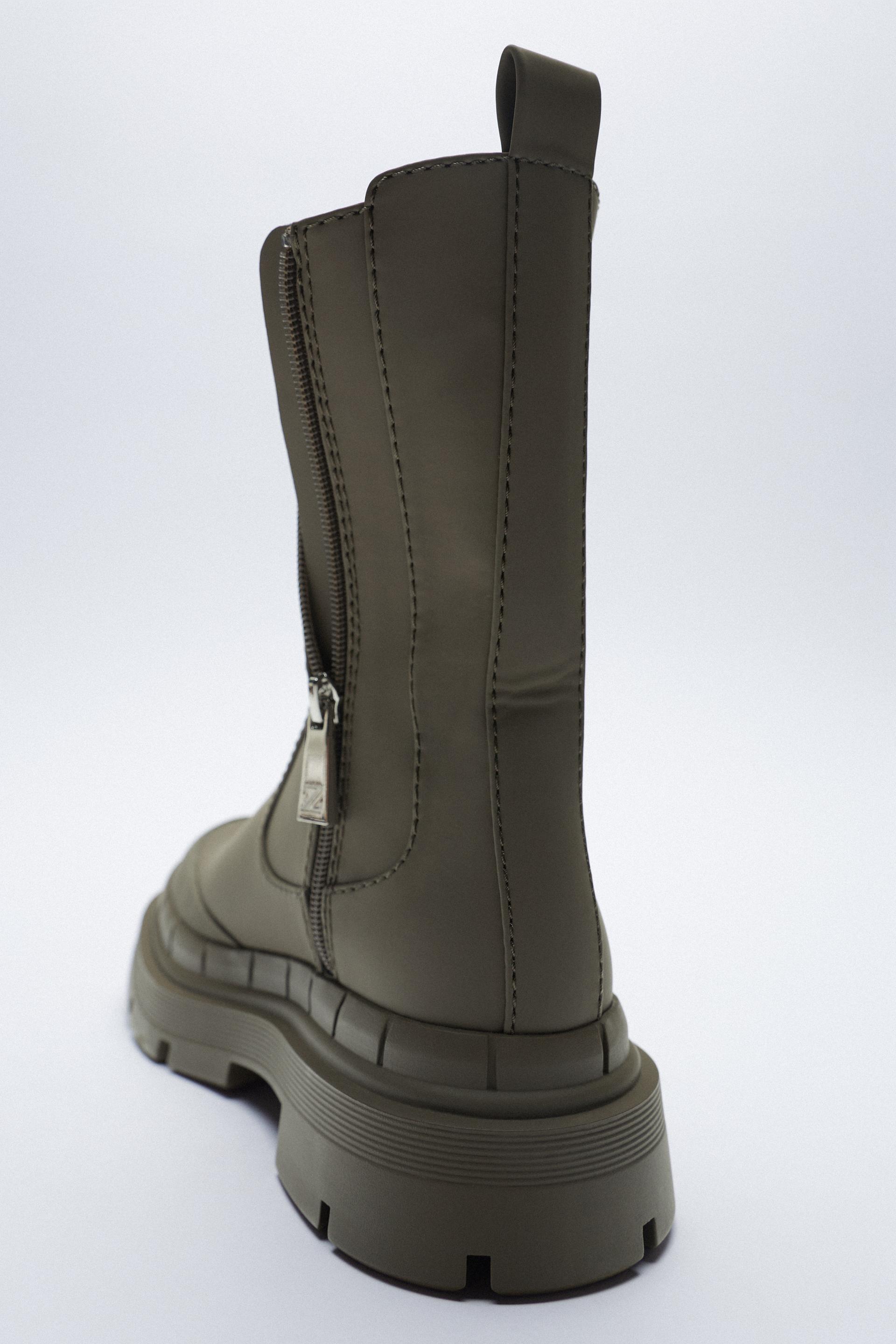 BOTÍN PLANO ENGOMADO - Verde Caqui | ZARA Chile