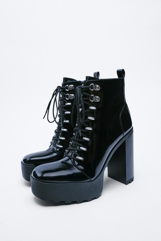 HIGH-HEEL MOUNTAIN BOOTS - Black | ZARA 