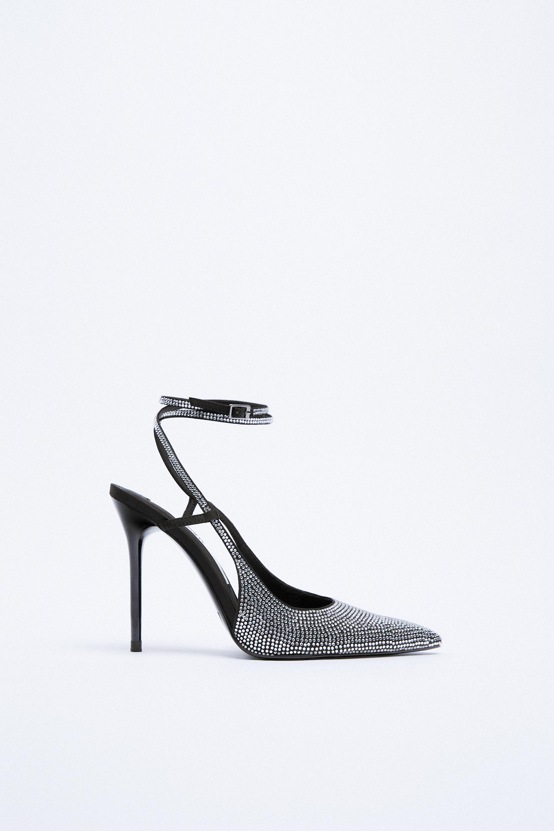 HEELED SLINGBACK SHOES WITH RHINESTONES 