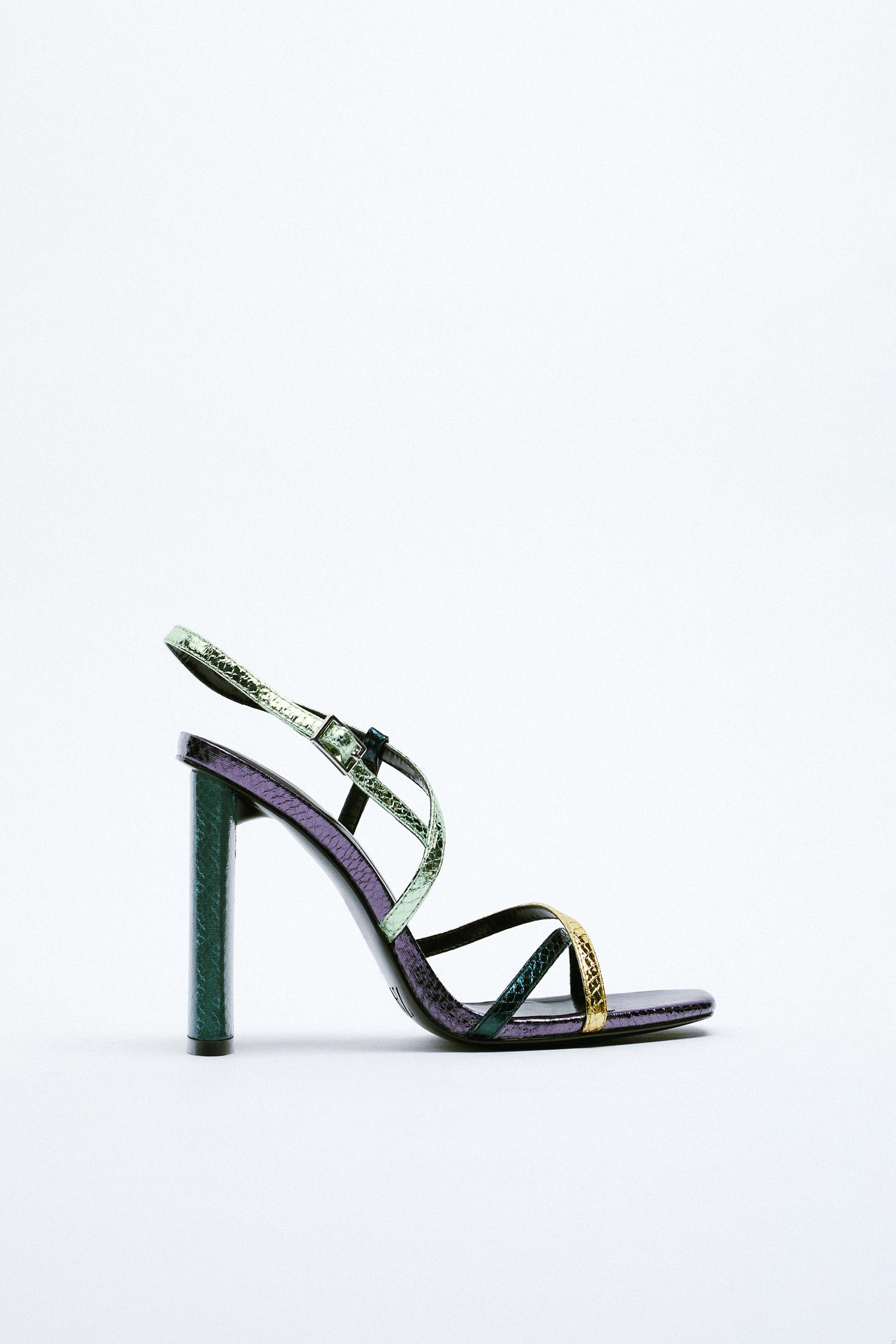 SANDALIA TACÓN MULTI TIRAS - Multicolor | ZARA Chile