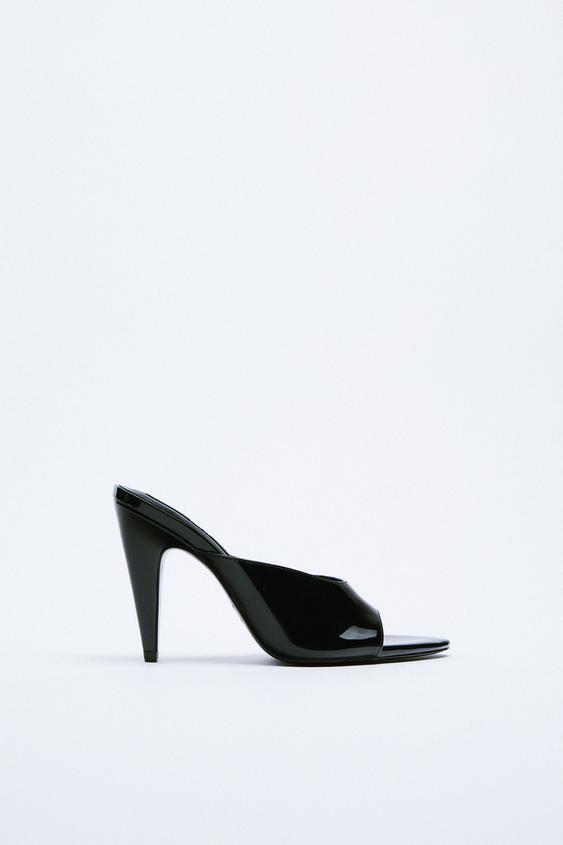 zara black block heels