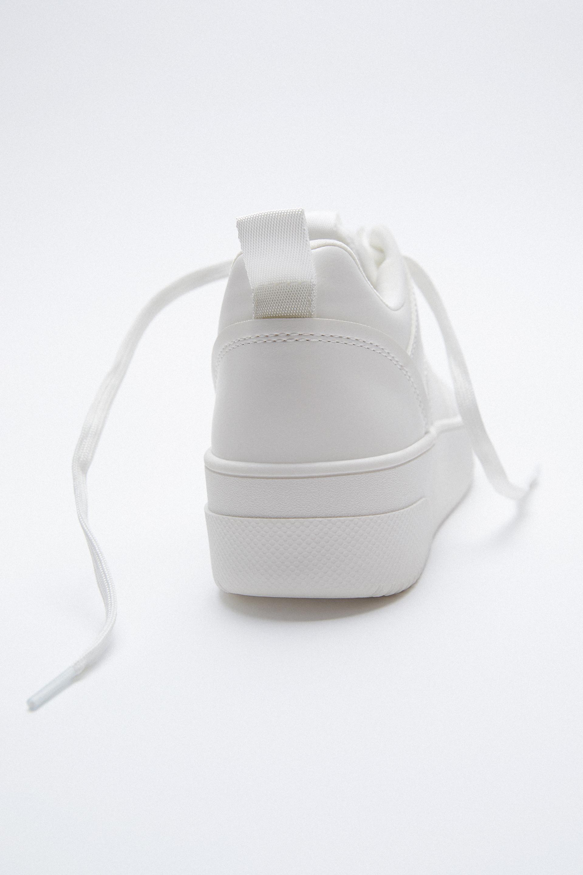 black platform trainers zara