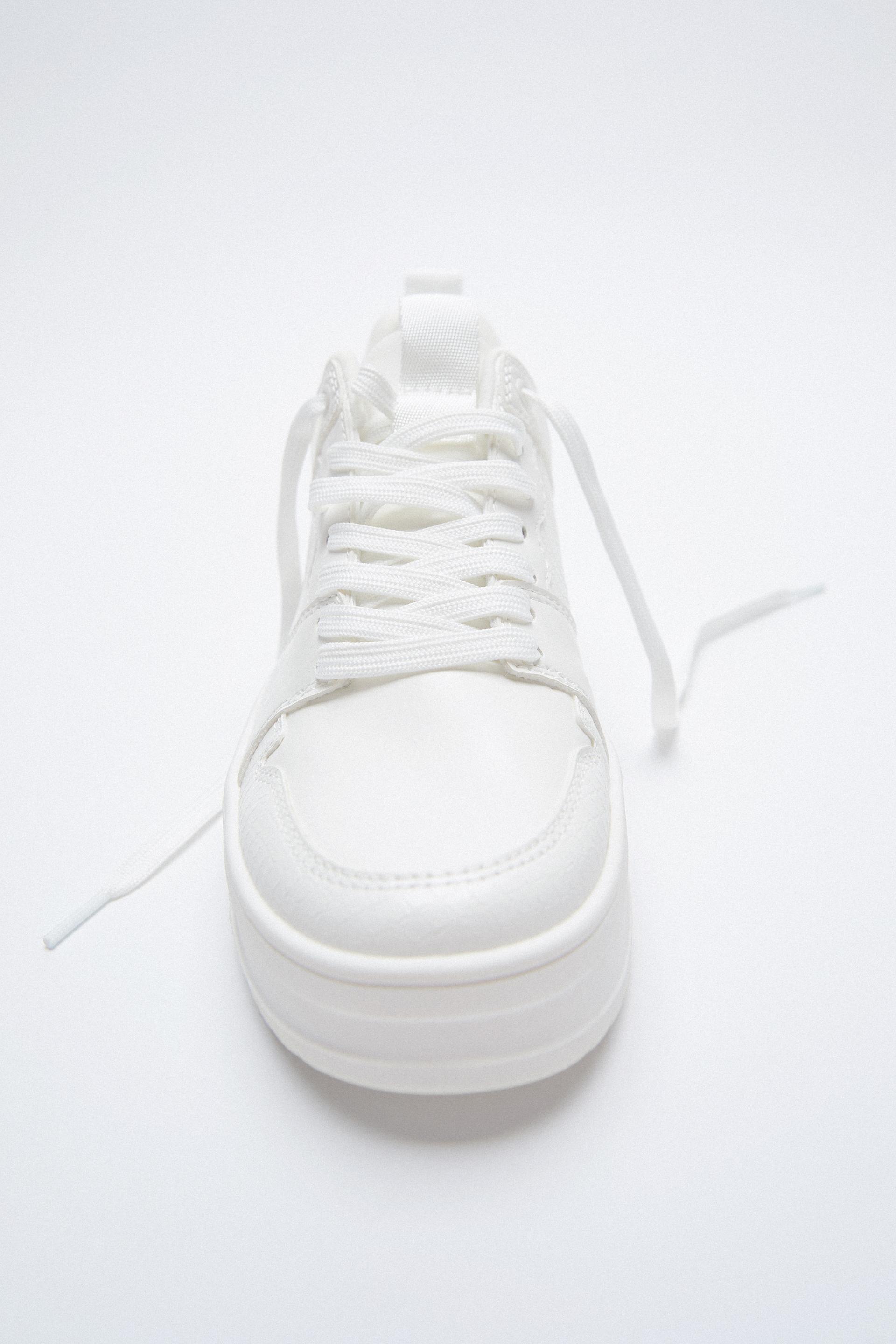 black platform trainers zara