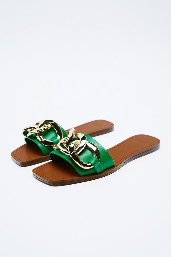 flat chain sandals zara