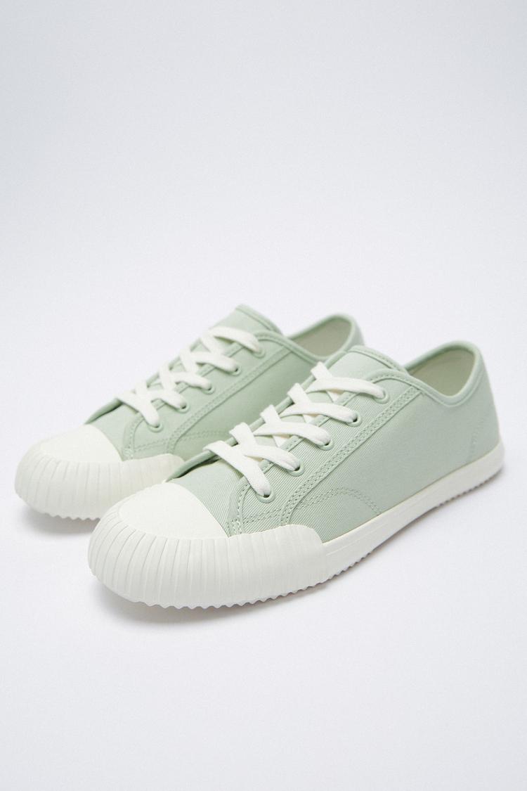 mint and white sneakers
