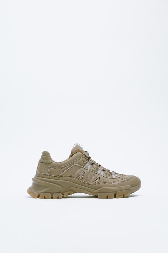 zara beige trainers