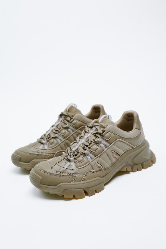 zara beige trainers