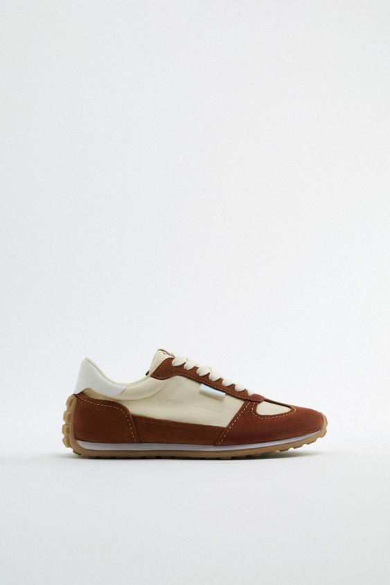 zara contrast trainers