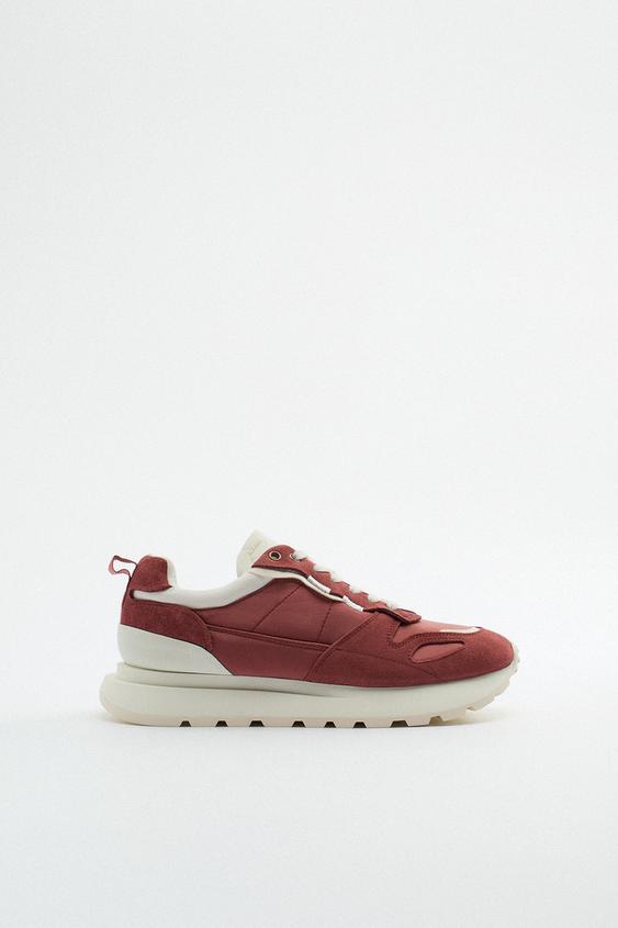ZAPATILLAS DEPORTIVAS COMBINADAS - Rojo Burdeos | ZARA Chile