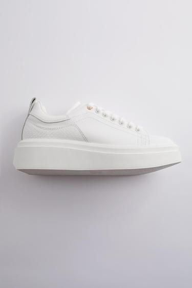 zara white leather sneakers