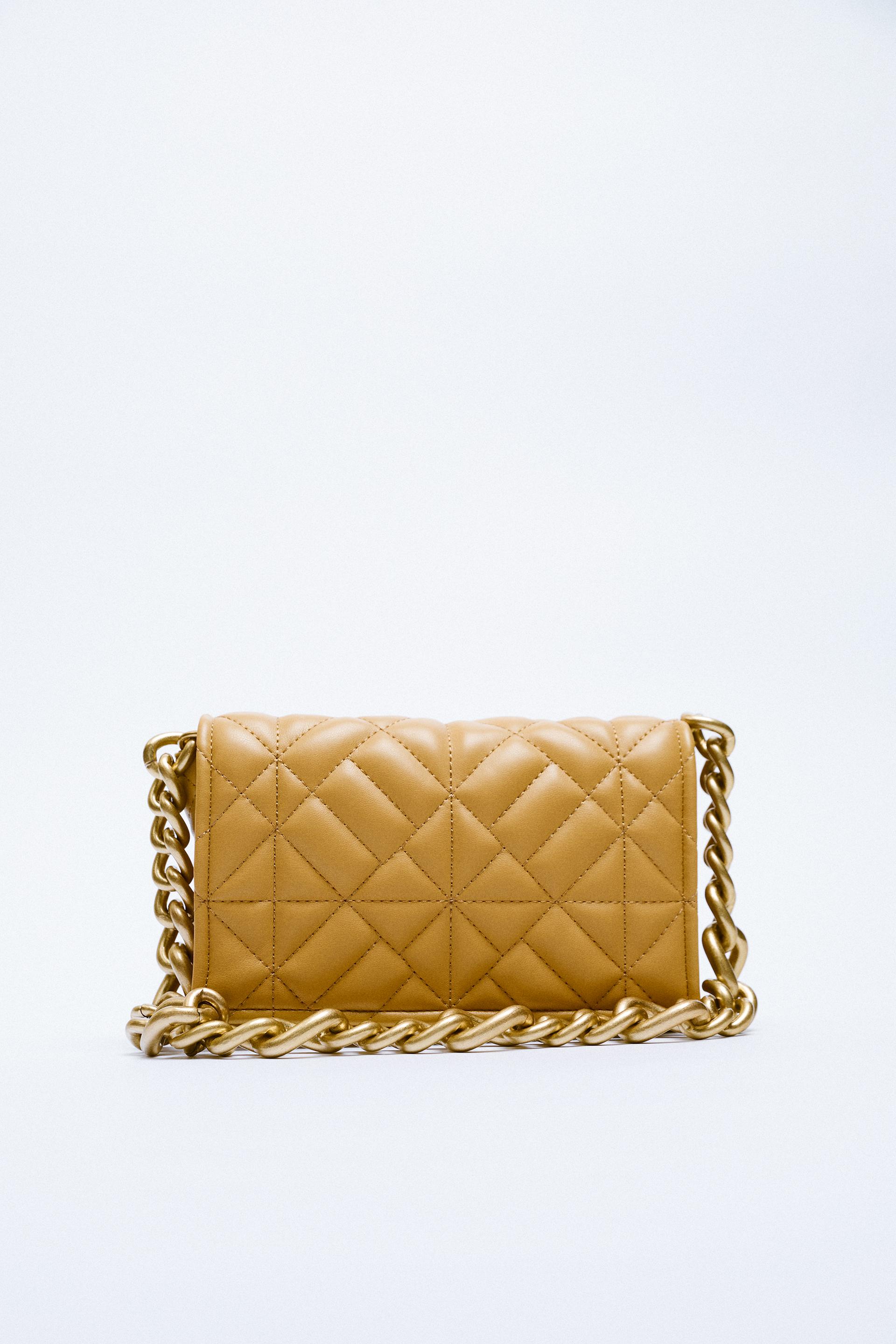 zara quilted shoulder bolsa
