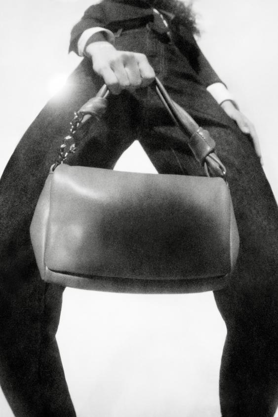BOLSO HOMBRO PIEL ABALORIO - Marrón Chocolate | ZARA Chile