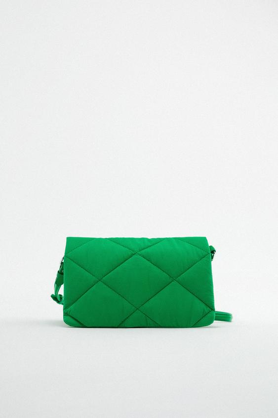 BOLSO BANDOLERA ACOLCHADA TEJIDO - Verde | ZARA Chile