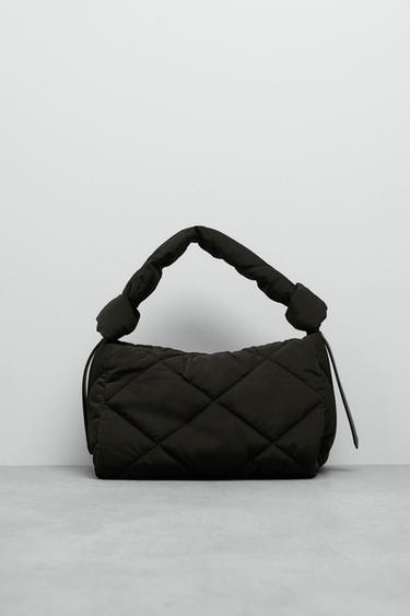 puffer tote bolsa zara