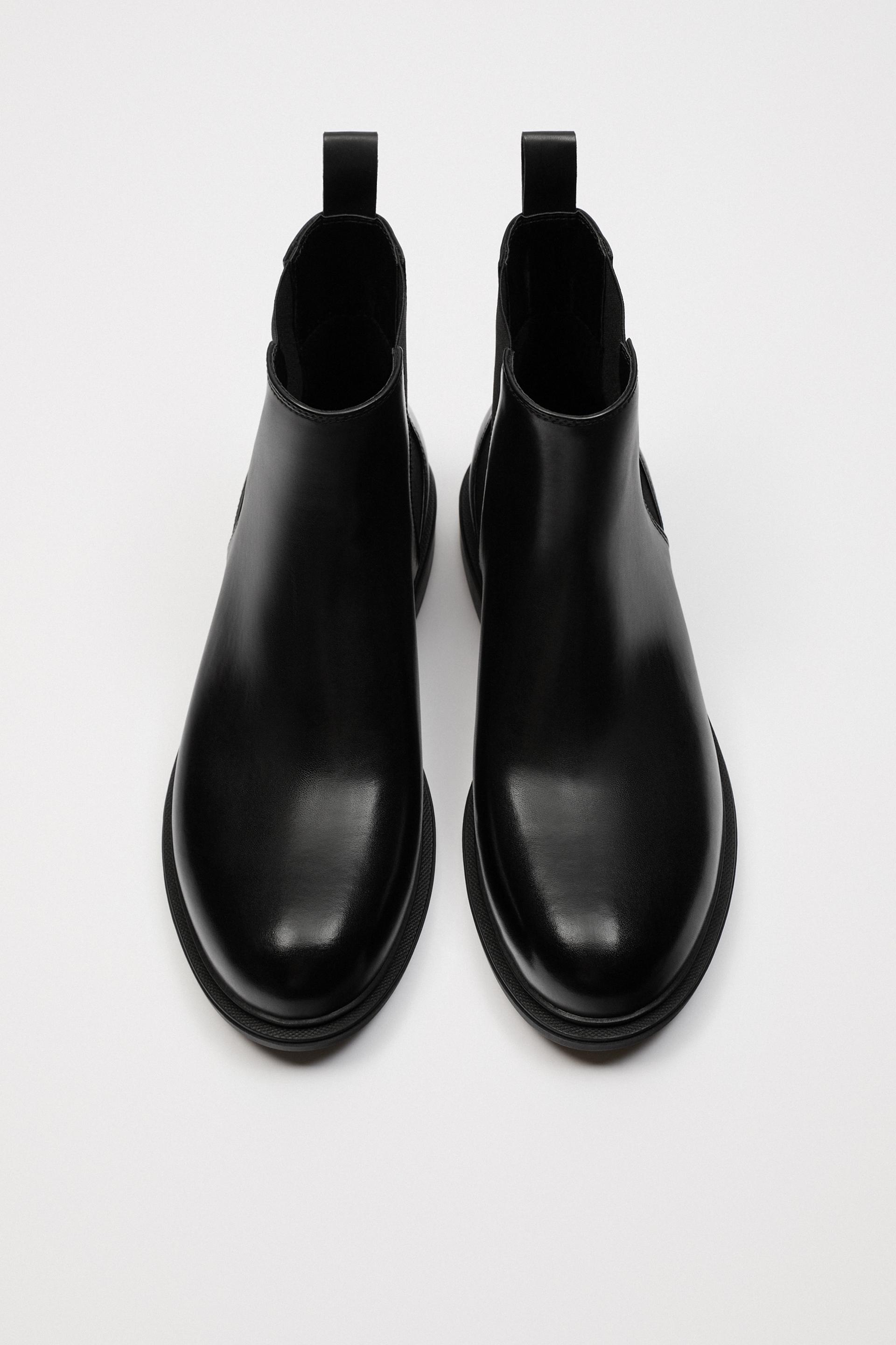 zara flat chelsea boots