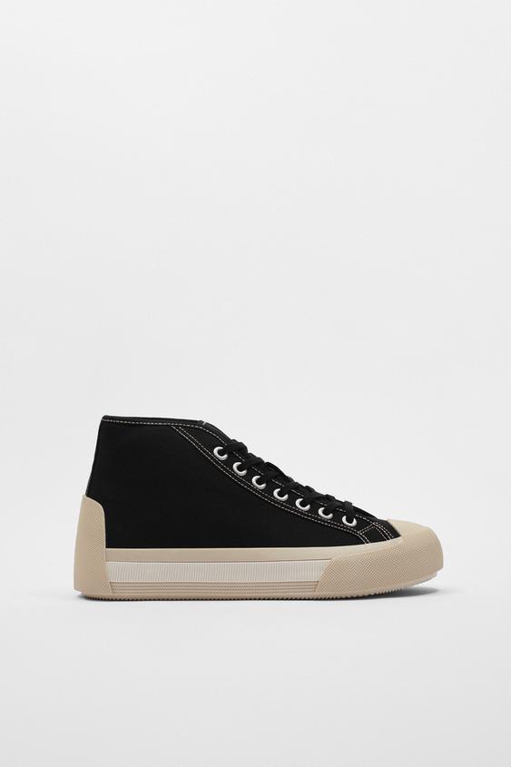 TÊNIS BOTA EM TECIDO - Preto | ZARA Brasil