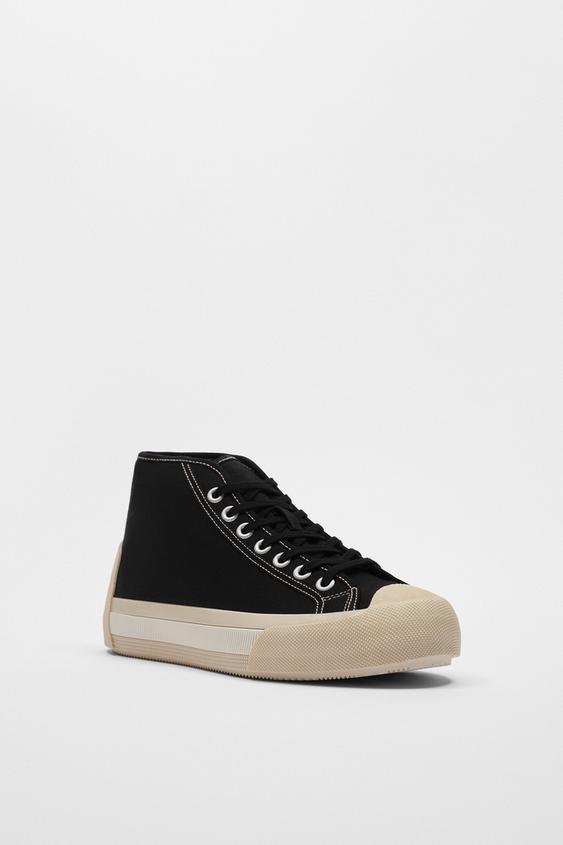 SAPATILHAS RUNNING DE TECIDO KNIT - Branco-osso | ZARA Portugal