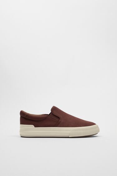 LACELESS LEATHER TRAINERS